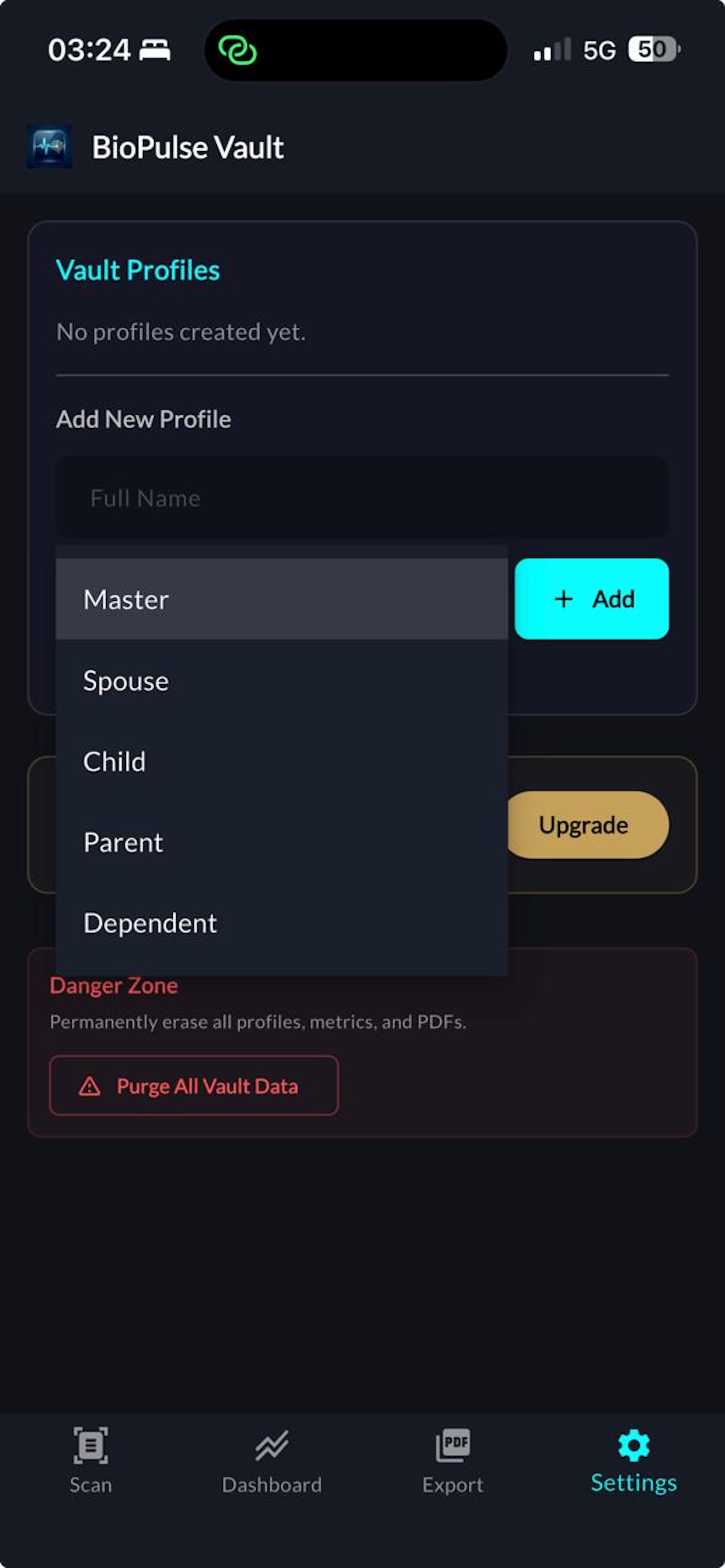 BioPulse Application Interface