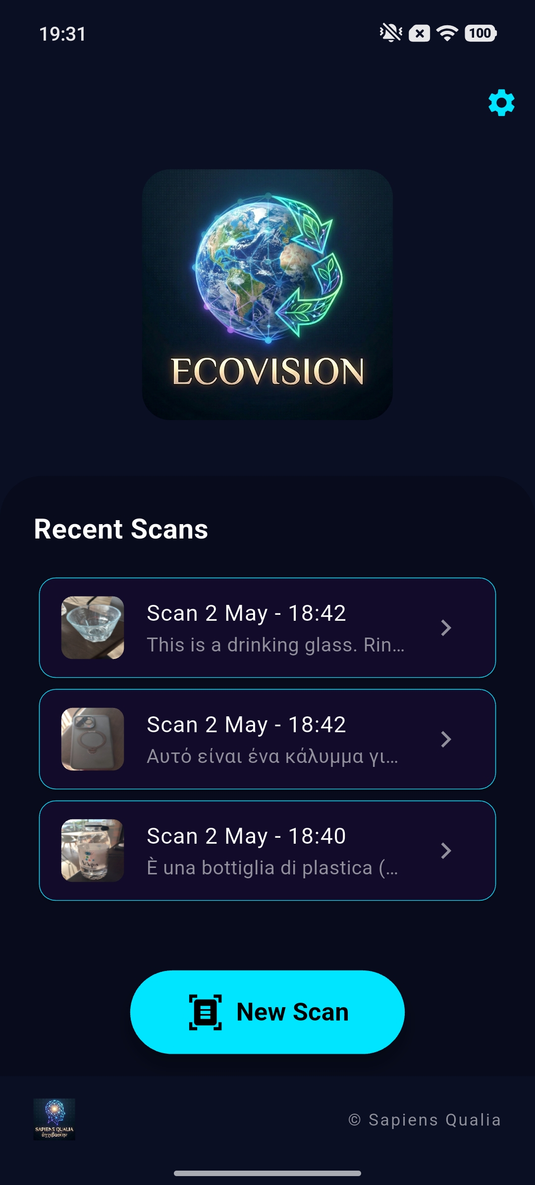 EcoVision Application Interface