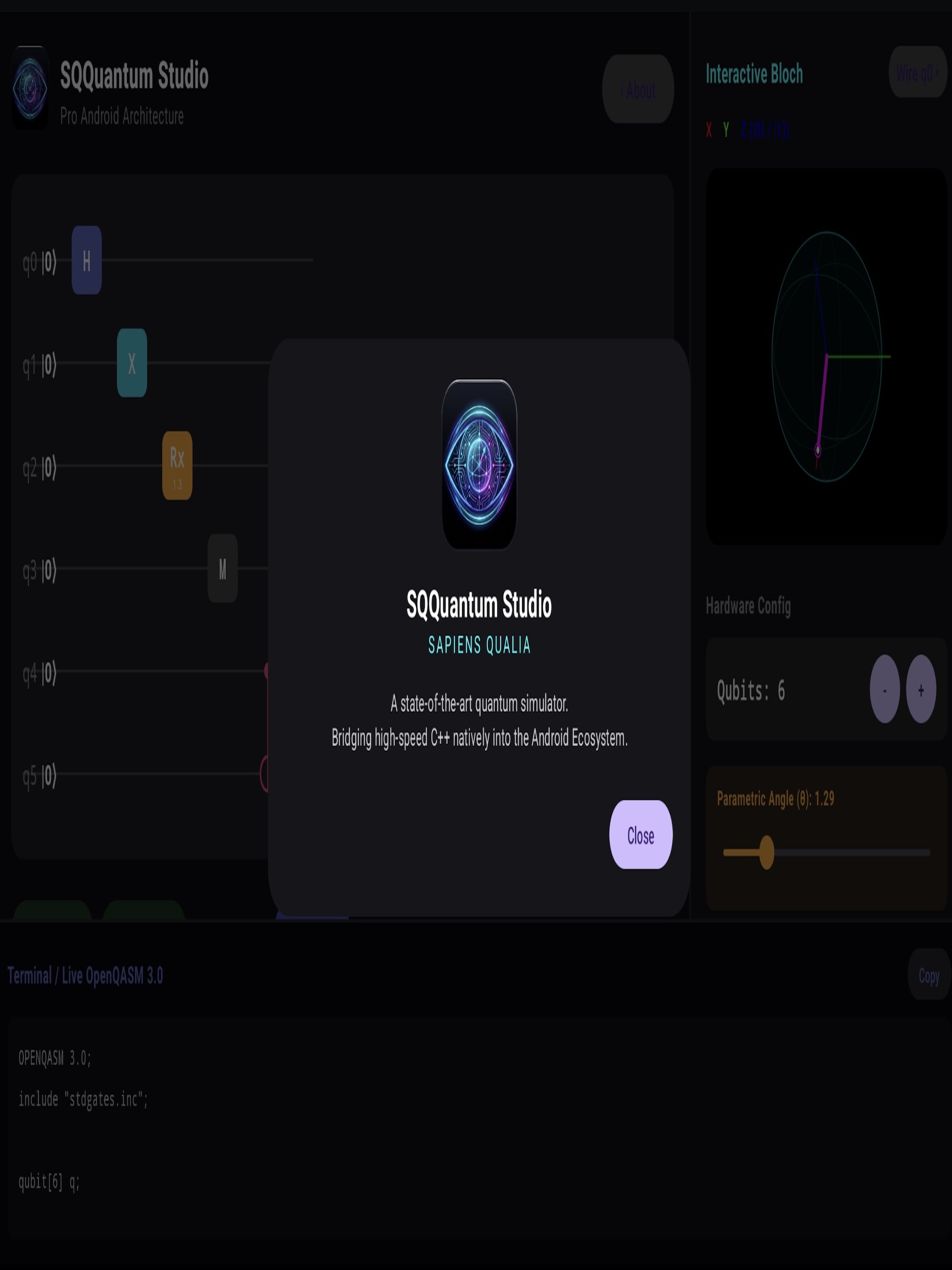 SQQuantum Studio Interface